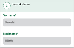 Eingabe der Kontaktdaten.