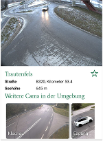 Detailansicht eines Webcam-Bildes mit Cams in der Nähe.